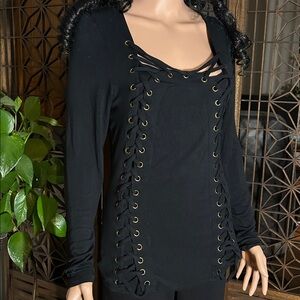 VENUS BLACK TIE UP TOP M